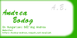 andrea bodog business card